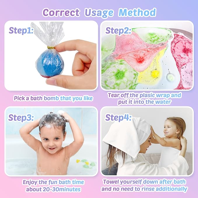 Bath Bombs for Kids, Handmade Organic Bubble Bath Ball Gift Set for Boys and - Image 6
