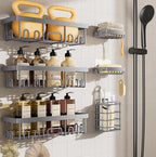 Veken 6-Pack Rustproof & Waterproof Shower Caddy, Adhesive Shelves Rack by Veken