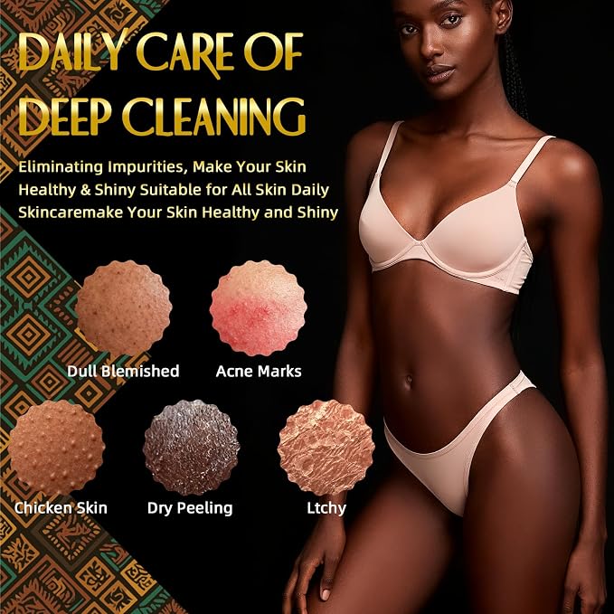 UJFQBH 3 Pieces African Bath Sponge African Net Long Net Bath Sponge - Image 5