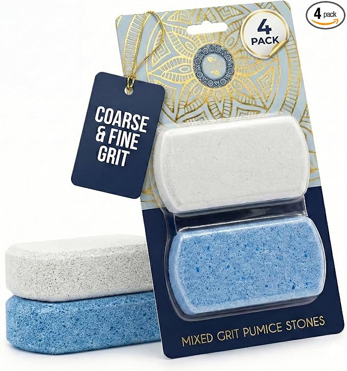 Earth & I Pumice Stone for Feet – 4-Pack Callus Remover Set | 2 Coarse + 2 Fine by EarthI