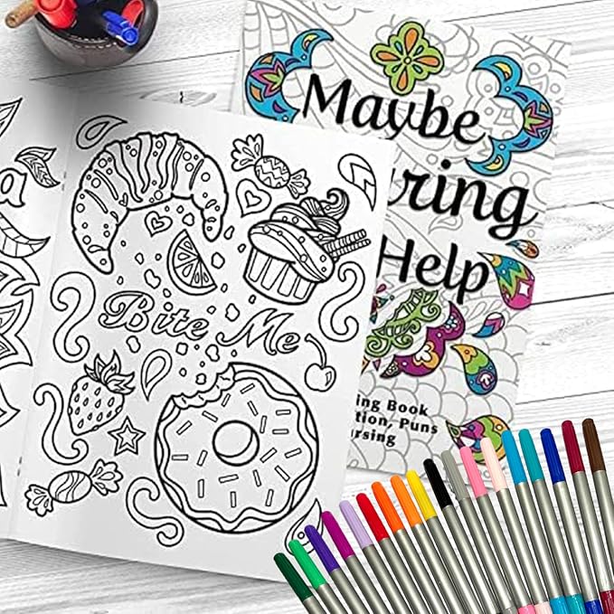 Maybe Swearing Will Help Adult Coloring Book Set - Image 2