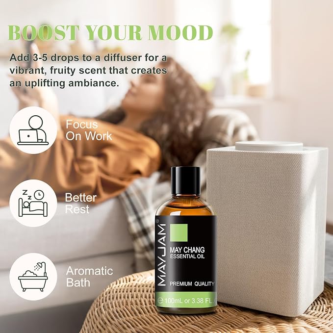 MAYJAM May Chang Essential Oils 3.38 FL.OZ Pure May Chang Oil - Image 3