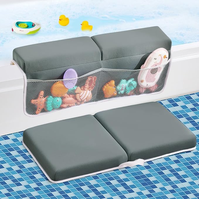 Baby Bath Kneeler and Elbow Rest Pad Set, Bath Kneeling Pad Thick Soft Quick by ILPEOD