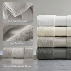 Madison Park Turkish Bath Towel Set 100% Cotton Bath Towel 600GSM Oversized - Image 4