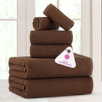 CASA COPENHAGEN EcoPop 6Pcs 100% Cotton Large Designer Towels Gift Set- Toffee - Image 2