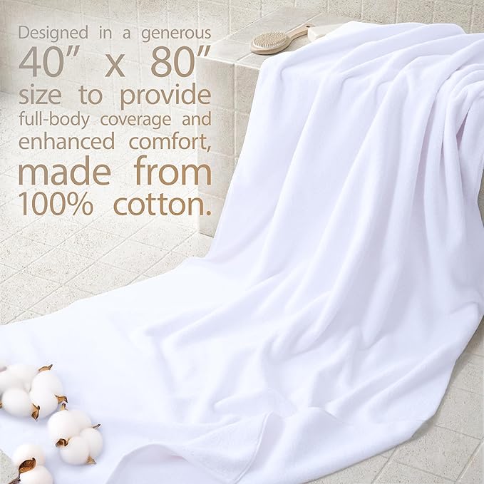 Cotton Paradise 100% Cotton 40x80 Oversized Bath Sheet, Extra Large Turkish - Image 2