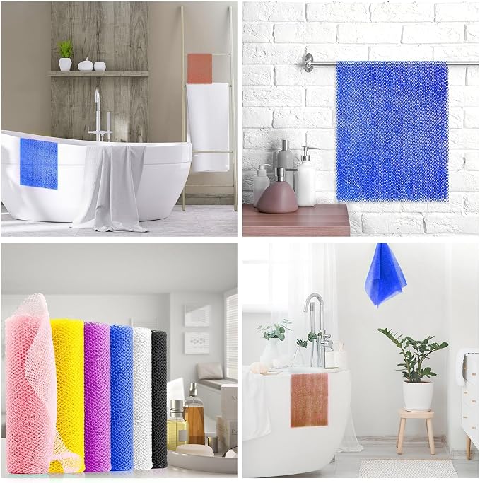 UJFQBH 6 Pieces African Bath Sponge African Net Long Net Bath Sponge - Image 6