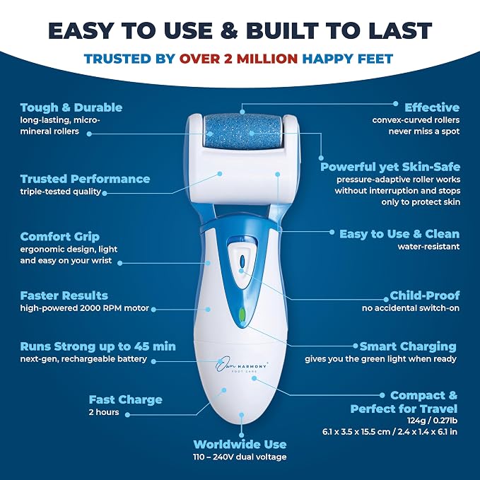 Electric Callus Remover: Own Harmony Professional Pedicure Tools Foot Care - Image 3