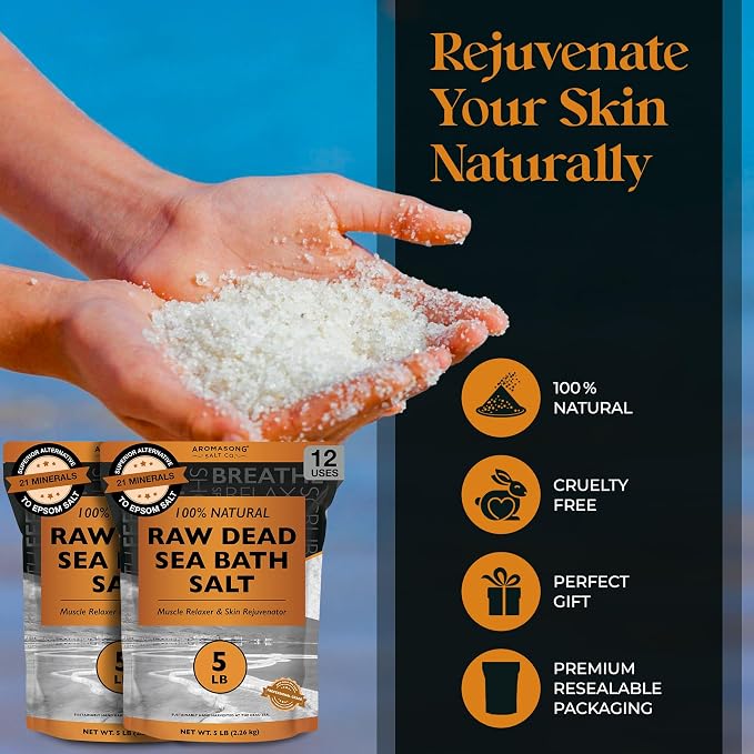 Aromasong Raw Dead Sea Salt for Soaking - Image 5