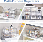 Plastic Drawers Storage, 6 Pack Clear Stackable Storage Drawers, Acrylic - Image 4