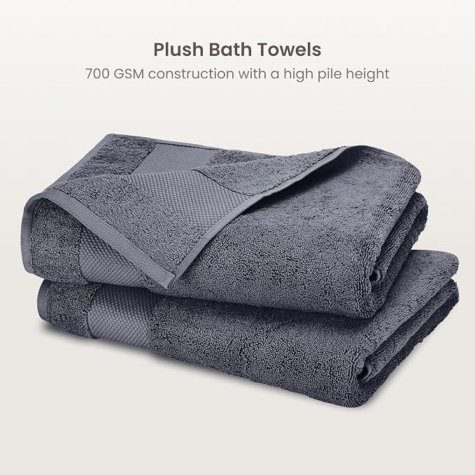BIOWEAVES 100% Organic Cotton 700 GSM Plush Bath Towels 30" x 58" GOTS Certified - Image 2