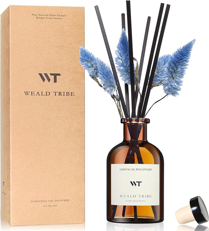 WEALD TRIBE Reed Diffuser Set for Bathroom Air Fresheners, Oil Diffuser Sticks by WEALD+TRIBE