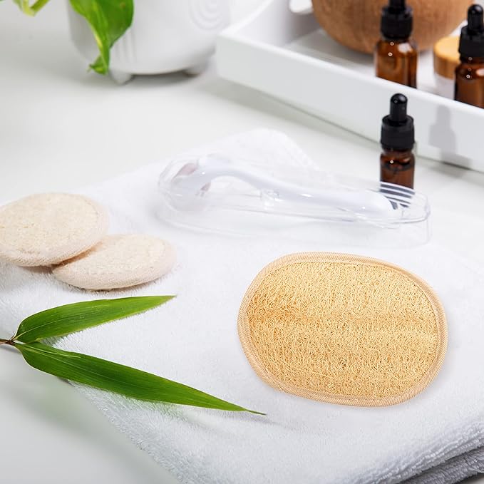 CraftsOfEgypt Egyptian Natural Loofah Body Scrubber Pads, Double Sided Luffa - Image 3
