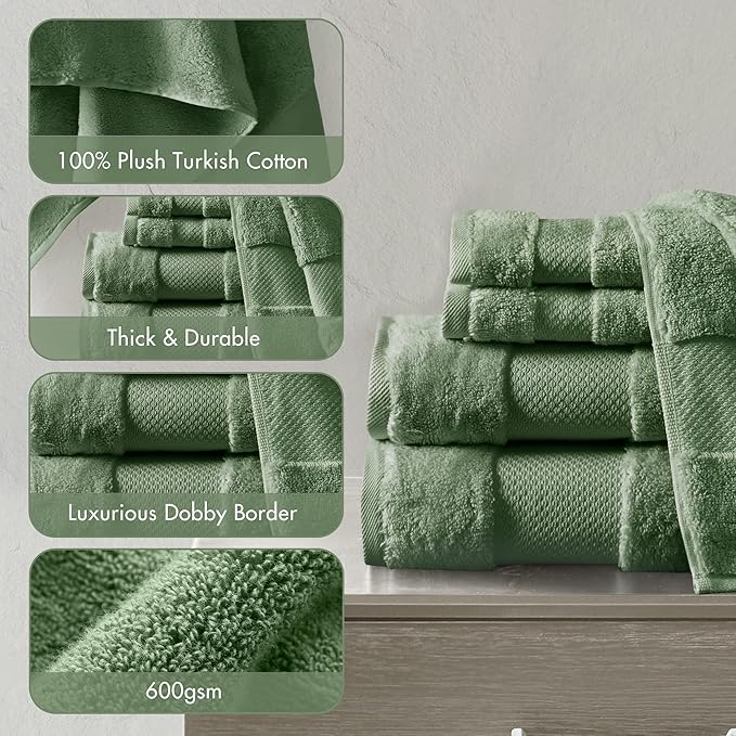 Madison Park Turkish Bath Towels 6pc, 2 Hand Towel - Image 4