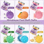 Foot Soak 6 Himalayan Foot Bath Salt Set Orange Lavender Aloe Ocean Blue - Image 3