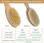 OWIIZI Back Scrubber Brush for Shower, Long Stiff Bristle Body Bath Brushes - Image 5