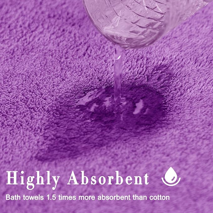 SEISSO Bath Towels, Extra Absorbent & Quick Drying Lightweight Fiber Towels - Image 4