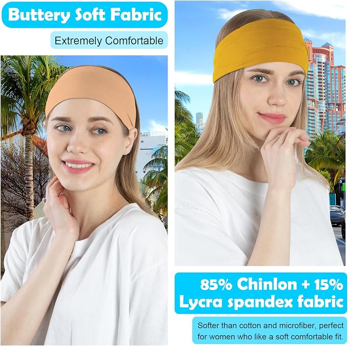 RITOPER Wide Headbands for Women Non Slip, Workout Yoga Running Womens Headband - Image 4