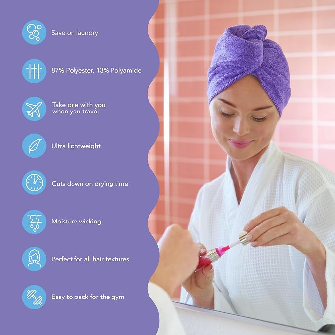 Turbie Twist 2-Pack Microfiber Hair Towel - Image 2