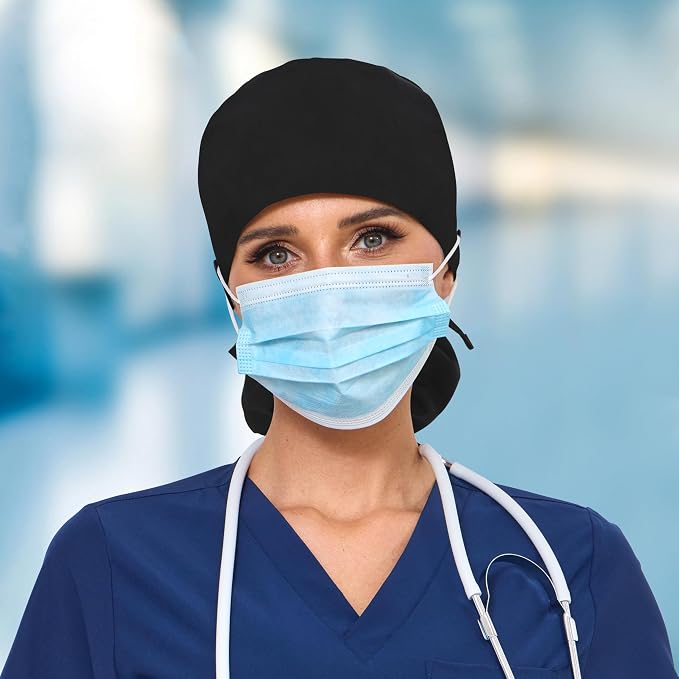 Satin Lined Scrub Cap, Adjustable Surgical Cap - Image 5
