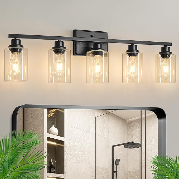 Ascher 5-Light Bathroom Light Fixtures, 33 Inch Vanity Lights by Ascher