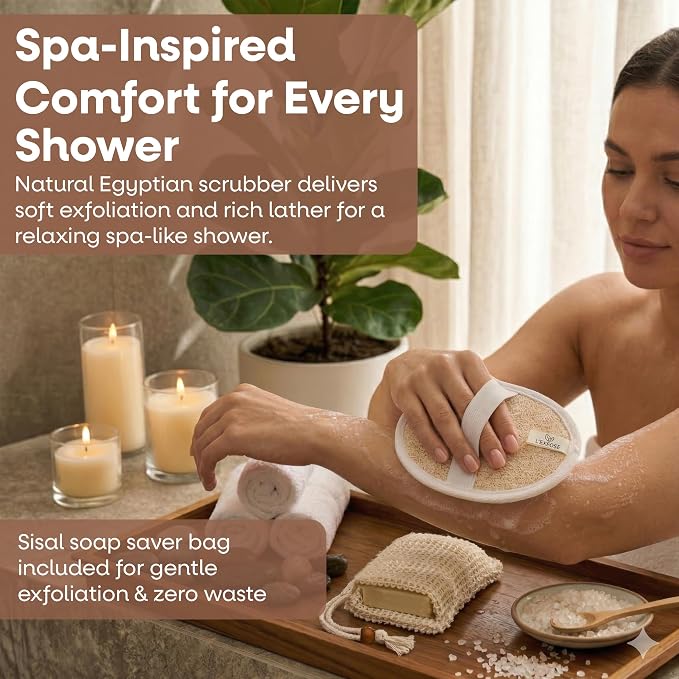 L'Exfose Organic Natural Loofah Body Scrubber - Image 7