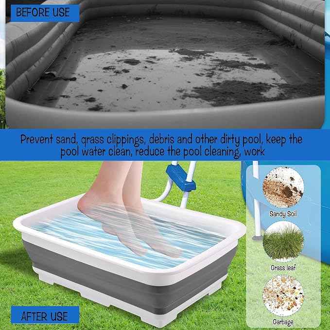 Pool Foot Bath Tray for Swimming Pool, Non- Slip Collapsible Foot Bath for Pool - Image 3