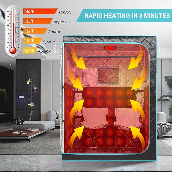 Full Size Infrared Sauna for Home, 2 Person Large Space Personal Home Sauna for - Image 3