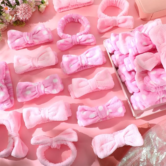 50 Pcs Pink Spa Headband Bulk Spa Sleepover Party Supplies - Image 4