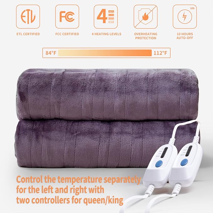 JET'S HOME Heated Blanket King 100"x90" - Image 2