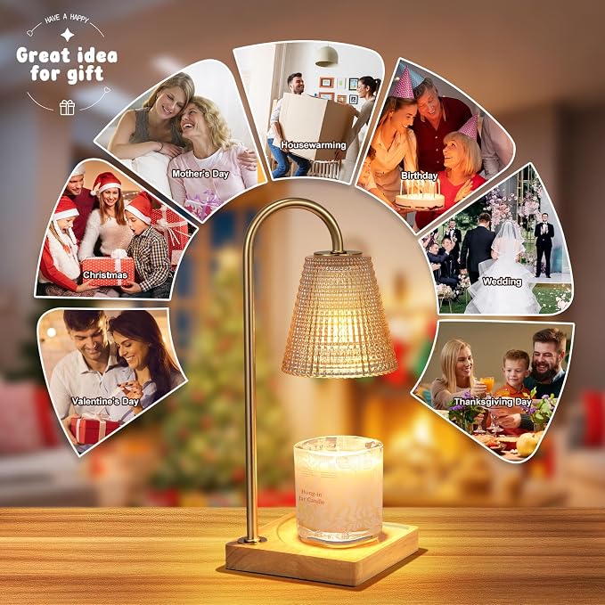 Hong-in Amber Candle Warmer Lamp-Dimmable Candle Lamp - Image 5