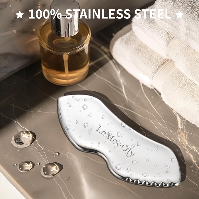 LeMeeOly Stainless Steel Gua Sha Facial Tools Metal GuaSha Tool - Image 6