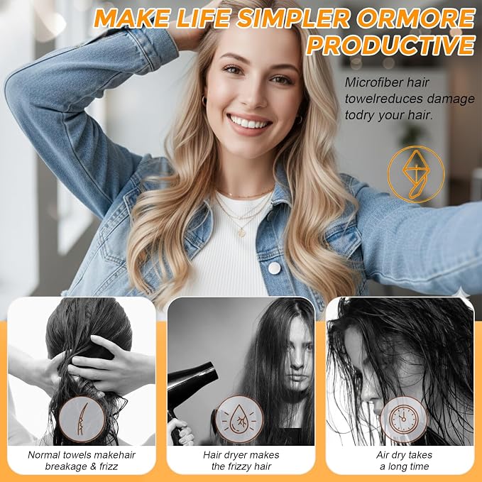 3 Pack Microfiber Hair Towel Wrap - Image 7
