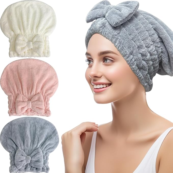 Jseng 3Packs Microfiber Hair Towel by Jseng
