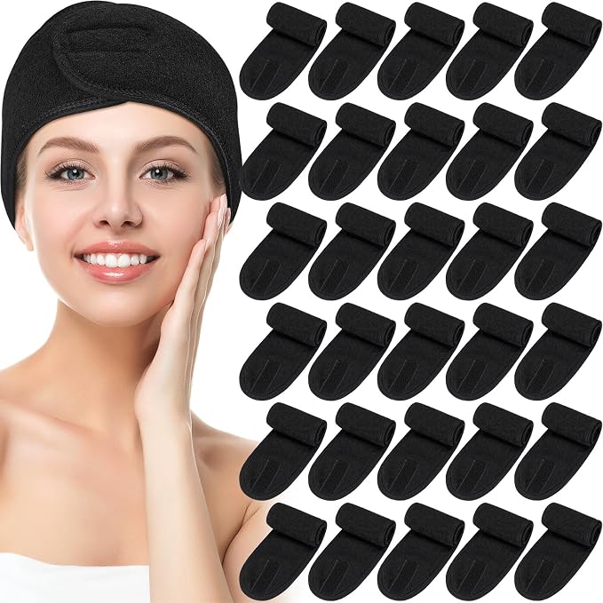 Hoteam 30 Pack Spa Headband Facial Esthetician Hair Wrap by Hoteam