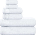 GLAMBURG 100% Cotton Ultra Soft 6 Pack Towel Set, Contains 2 Bath Towels 28x55 by GLAMBURG