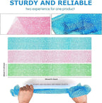 UJFQBH 3 Piece Bright Style African exfoliating net Exfoliating Shower Set Long - Image 3