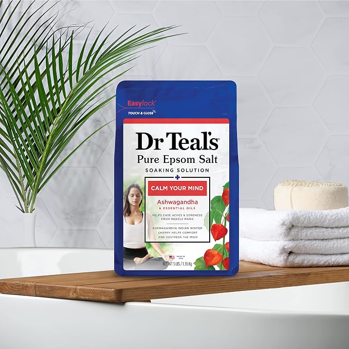 Dr Teal's Epsom Salt Magnesium Soak, Ashwagandha & Essential Oils, 3 lbs - Image 9