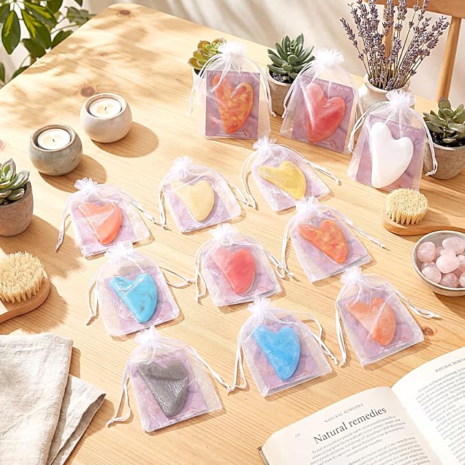 Sherr 24 Sets Gua Sha Facial Tools Bulk Resin Heart Shaped Guasha Boards - Image 6