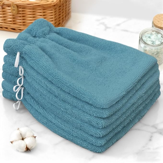 VOOVA & MOVAS 6-Pack Shower Wash Cloth, 100% Cotton Soft Absorbent Bath Mitts by VOOVAMOVAS