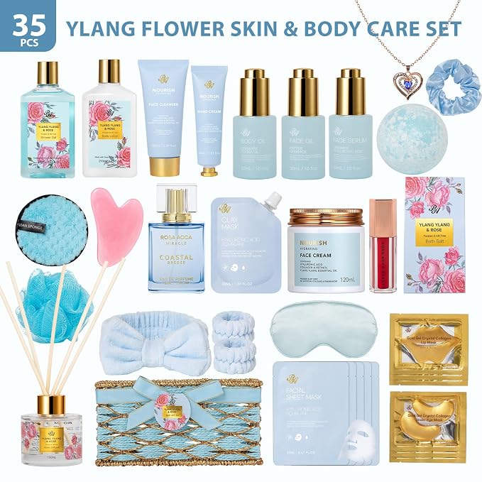 35 Pcs Mothers Day Gift for Mom, Bath & Body Gift Baskets Set for Women - Image 2