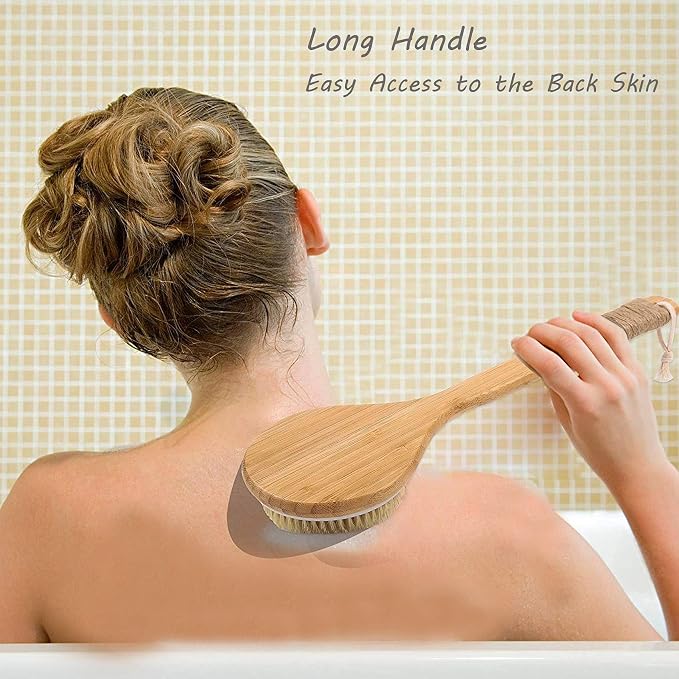TEMEAYE Dry Brushing Body Brush Sets Wooden Handle Combined - Image 4