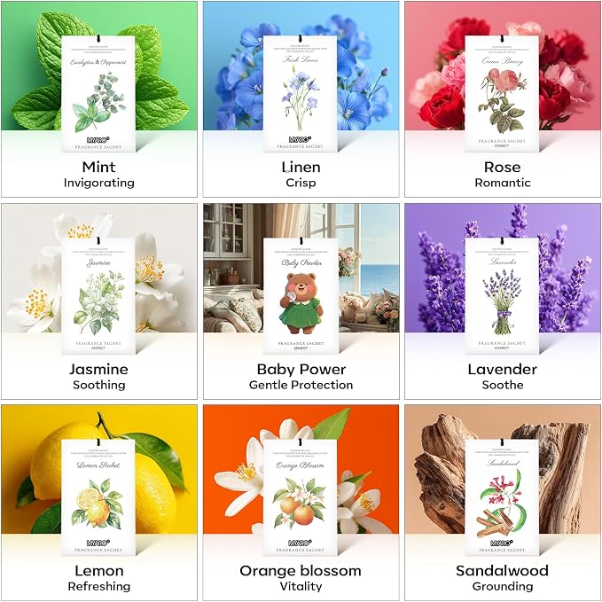 MYARO 12 Packs Baby Powder Scent Sachets Room Air Freshener - Image 9