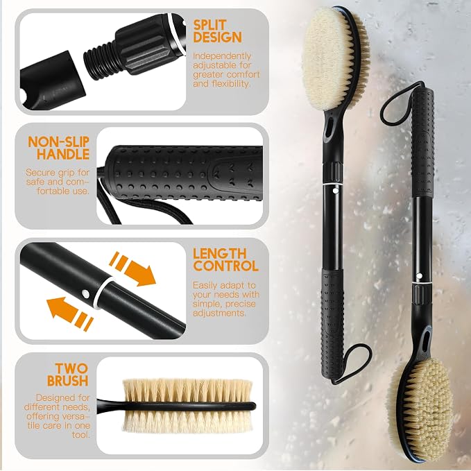 Gobiteli Back Scrubber with Soft and Stiff Bristles - Image 2