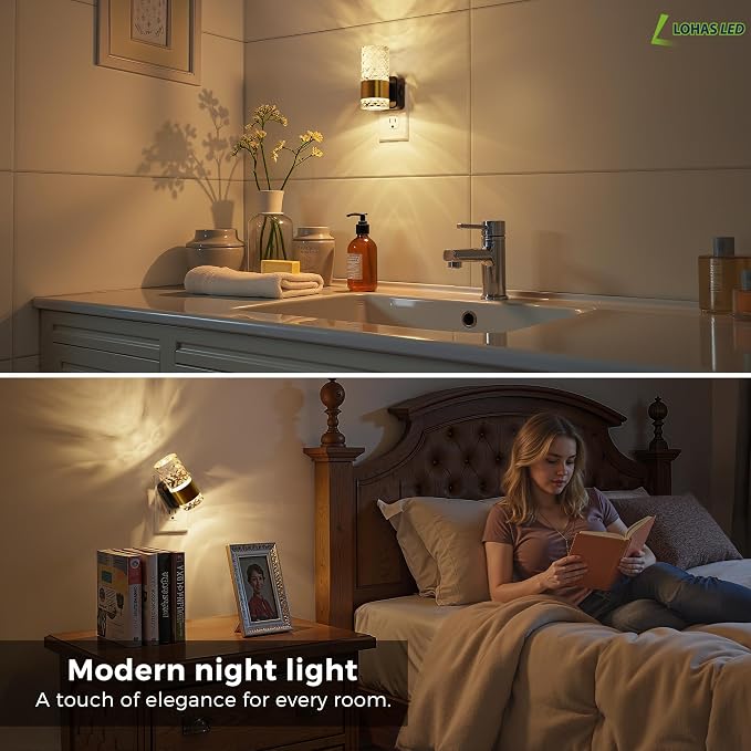 L LOHAS LED Night Light, Modern Night Lights Plug into Wall, 2 Pack 3000K Soft - Image 7