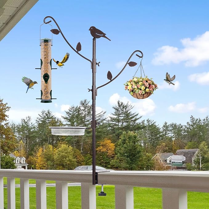 YINGYM Deck Bird Feeder Pole Porch Multi-Hooks Hanging Kit - Image 5