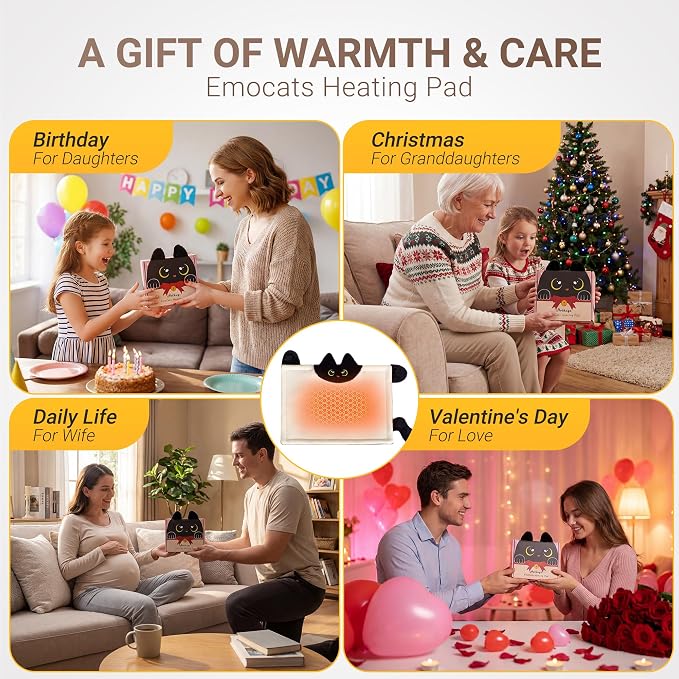 Cute Cat Shape Heating Pad for Period Cramps & Menstrual Pain Relief, 5V 2A USB - Image 8