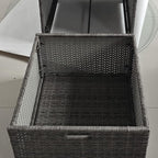 Outsunny Valet Pool Towel Rack, Waterproof PE Plastic Rattan Wicker Storage - Image 9