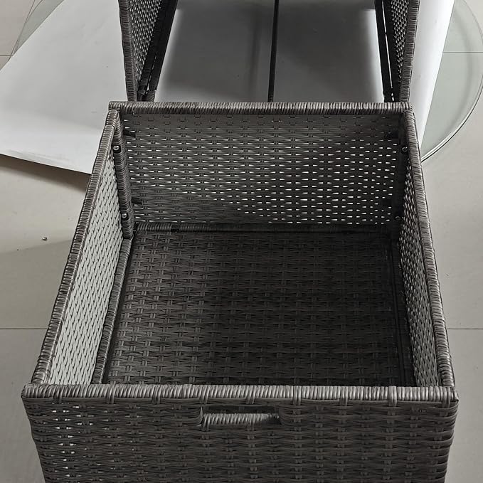 Outsunny Valet Pool Towel Rack, Waterproof PE Plastic Rattan Wicker Storage - Image 9