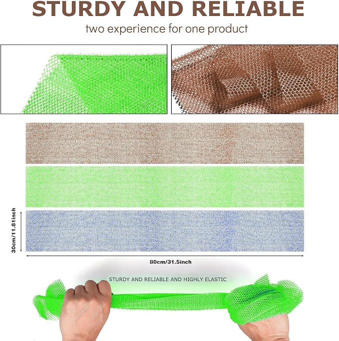 UJFQBH 3 Pieces African Bath Sponge African Net Long Net Bath Sponge - Image 3